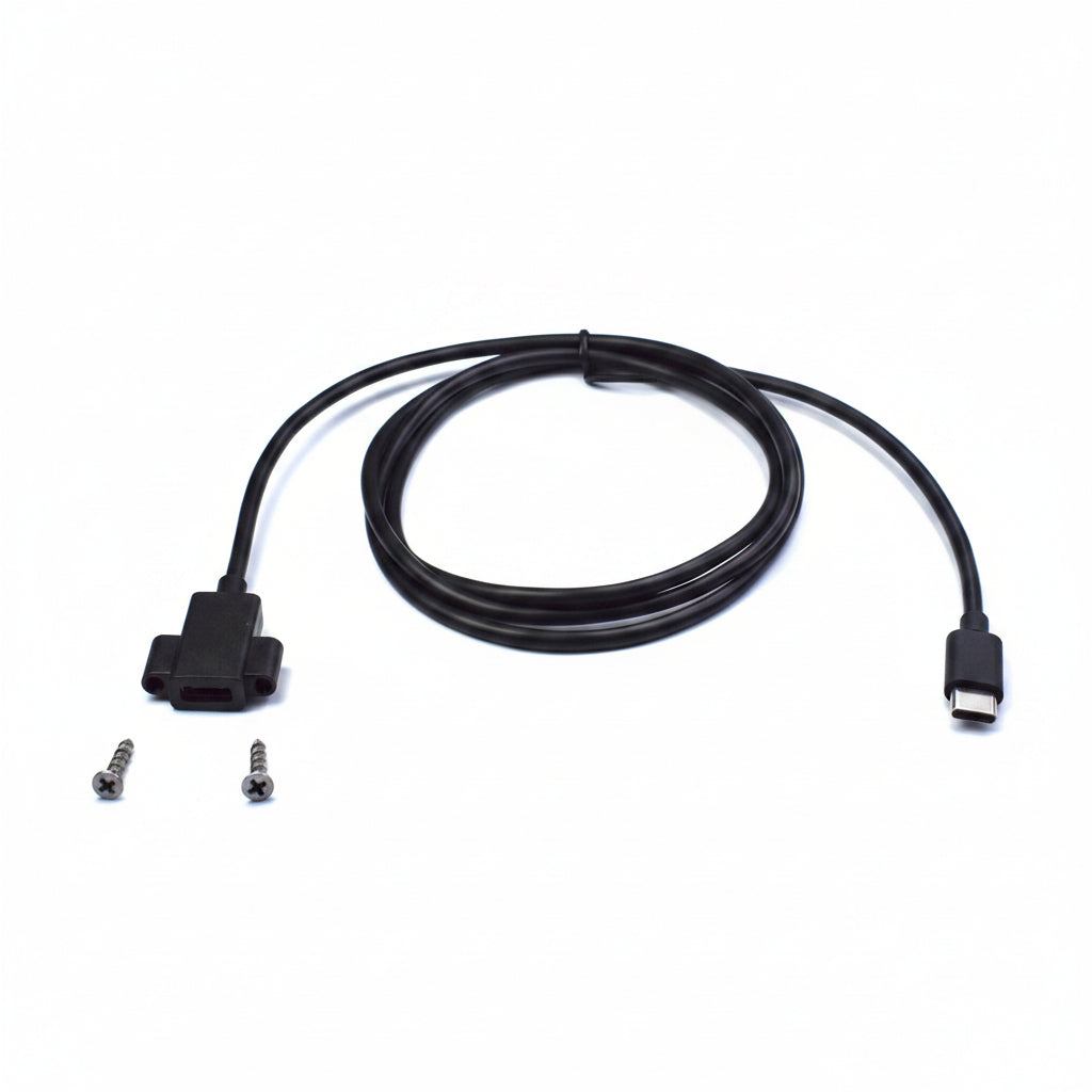 USB-C Female to USB-C Male Cable, 1.2 m / 3.9 ft, Black