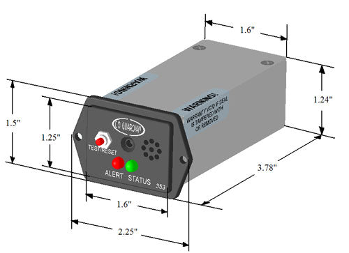 CO Guardian 353P-101 Panel Mount CO Detector