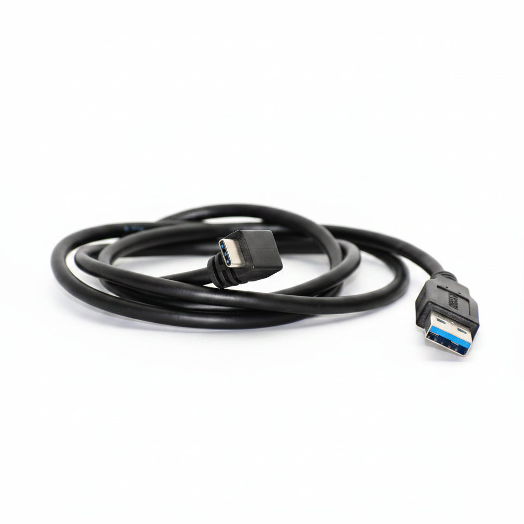 90-Degree USB-C to USB-A Cable, 1.1 m / 3.6 ft, Black