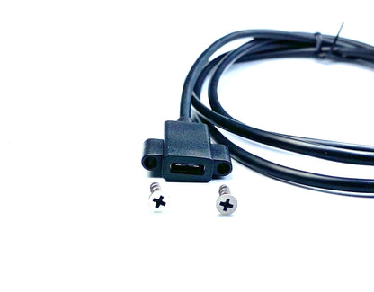Cable Panel Mount USB-C Female to USB-A Male 1.2M (3.9Ft) Black