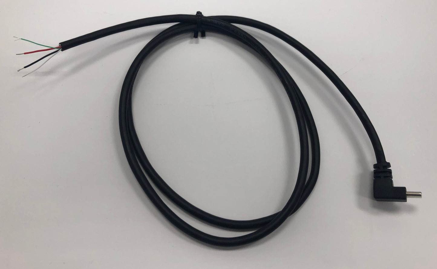 Cable  90 Degree USB-C 1.1M(3.6 Ft) 4-wires solder Termination Black
