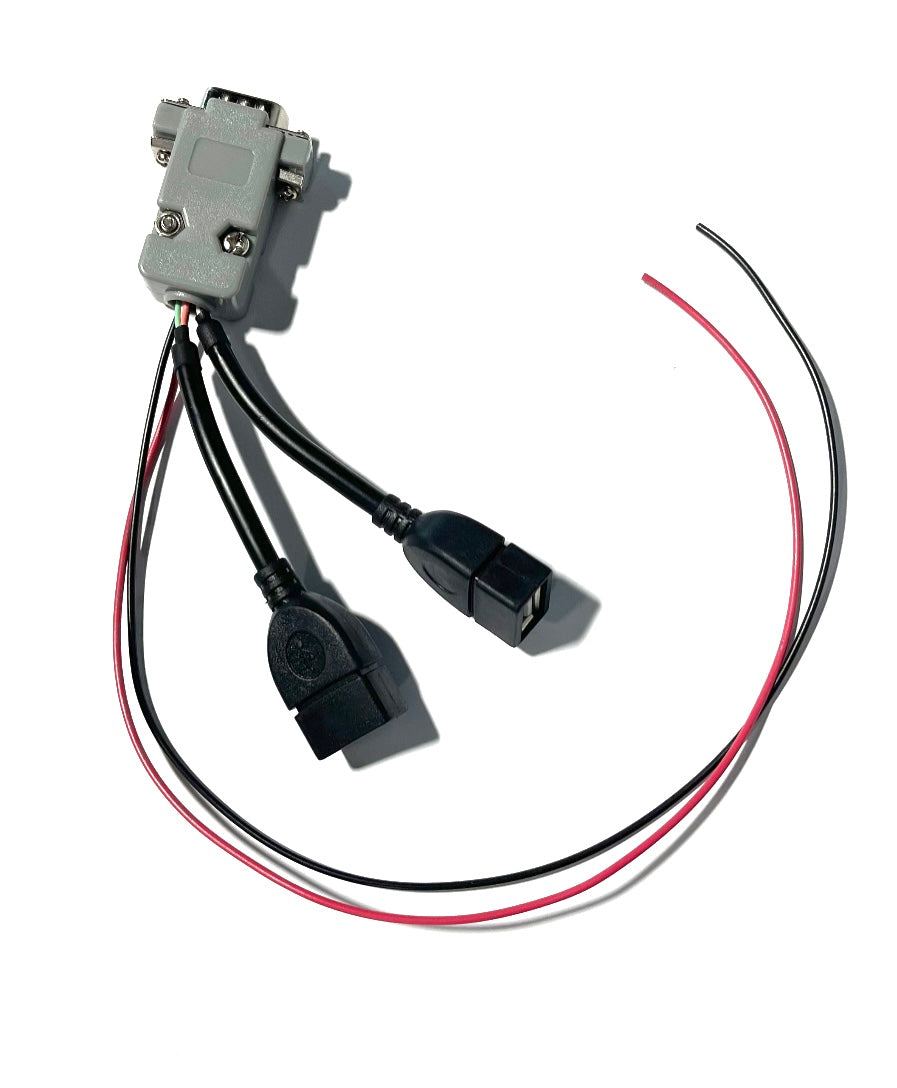 Dual USB-A female pre wire harness for remote dual smartPower supplies