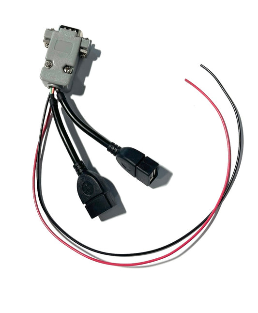 Dual USB-A female pre wire harness for remote dual smartPower supplies