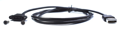 Cable Panel Mount USB-C Female to USB-A Male 1.2M (3.9Ft) Black