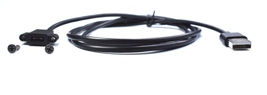 Cable Panel Mount USB-C Female to USB-A Male 1.2M (3.9Ft) Black