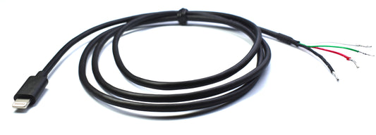 Cable Apple MFi Cert. Lighting 1.1M (3.6Ft) 4-Wires Solder Terminations Black