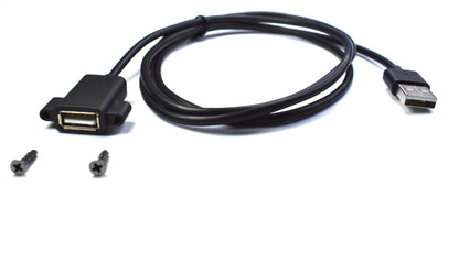 Cable Panel Mount USB-A Female to USB-A Male 1.1M (3.6Ft) Black