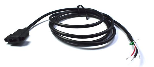 Cable Panel Mount USB-C Female 1.2M (3.9Ft) 4-Wires Solder Terminations Black