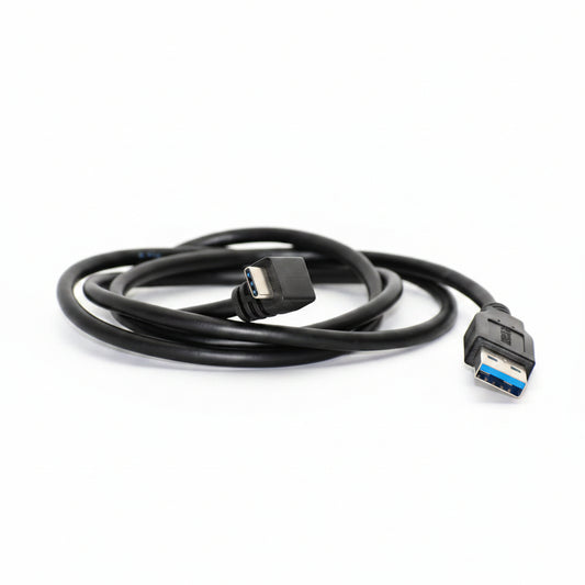 90-Degree USB-C to USB-A Cable, 1.1 m / 3.6 ft, Black