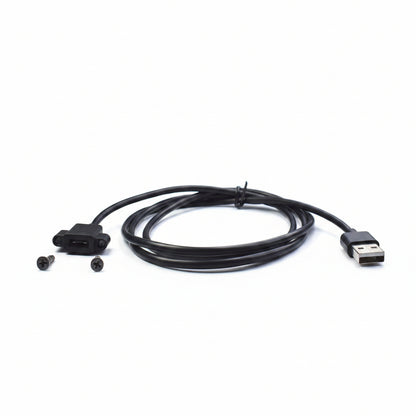 Panel Mount USB-C Female to USB-A Male Cable, 1.2 m / 3.9 ft, Black